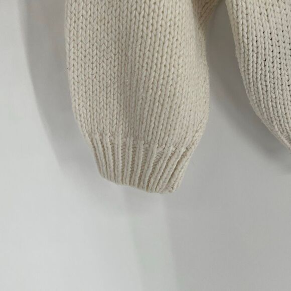 HUNTINGTON RIDGE Women’s L Vtg Hand-Knit Sweater Cream Floral Boho Cottagecore - Picture 13 of 13